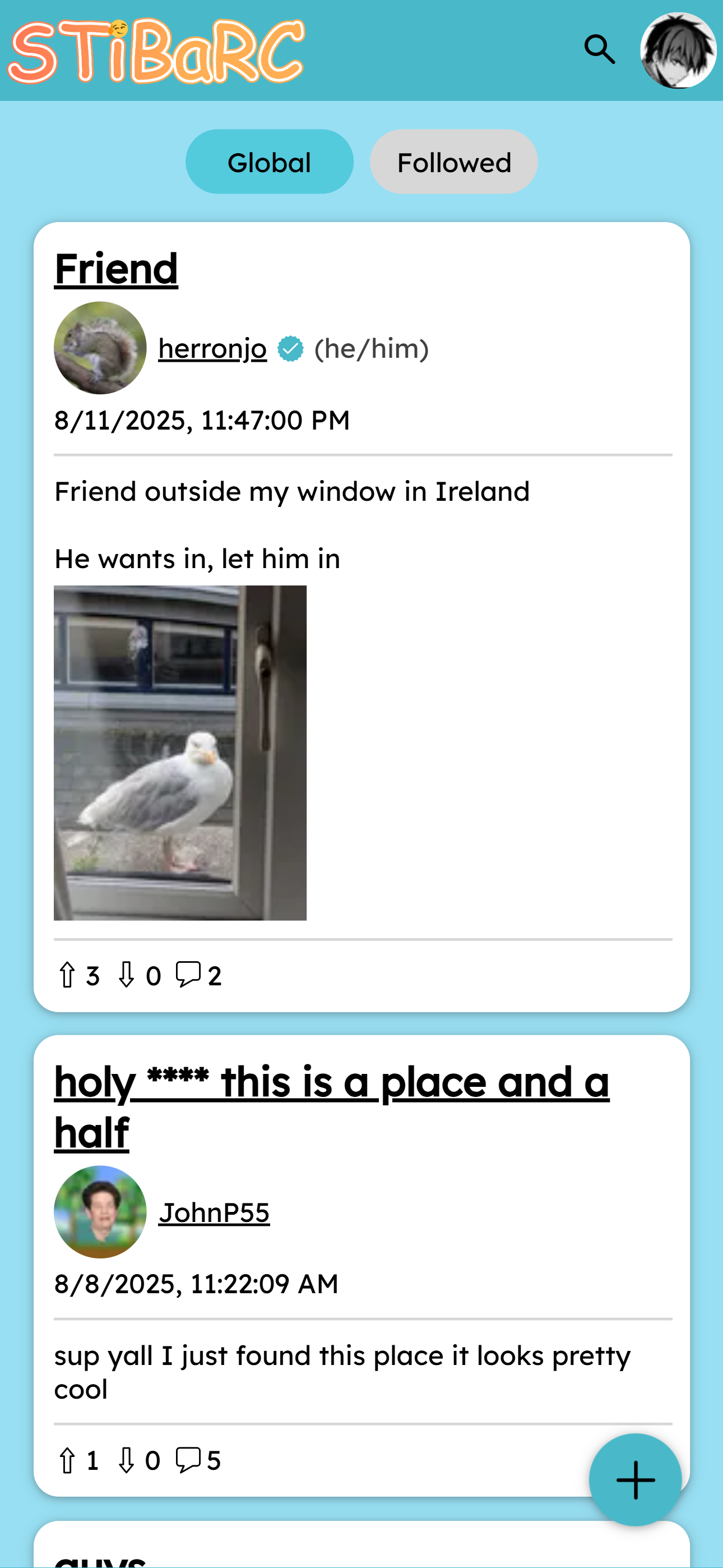 Screenshot of the homepage on STiBaRC